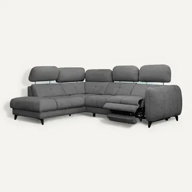 Sven Canapé D’angle 4 Places, 1 Relax, Appuie-tête Réglables, Gris Foncé Sven Canapé D’angle 4 Places, 1 Relax, Appuie-tête Réglables, Gris Foncé
