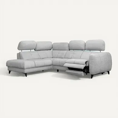 Sven Canapé D’angle 4 Places, 1 Relax, Appuie-tête Réglables, Gris Clair Sven Canapé D’angle 4 Places, 1 Relax, Appuie-tête Réglables, Gris Clair