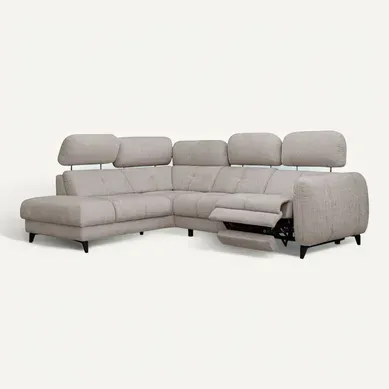 Sven Canapé D’angle 4 Places, 1 Relax, Appuie-tête Réglables, Beige Sven Canapé D’angle 4 Places, 1 Relax, Appuie-tête Réglables, Beige