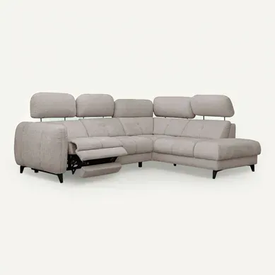 Sven Canapé D’angle 4 Places, 1 Relax, Appuie-tête Réglables, Beige Sven Canapé D’angle 4 Places, 1 Relax, Appuie-tête Réglables, Beige