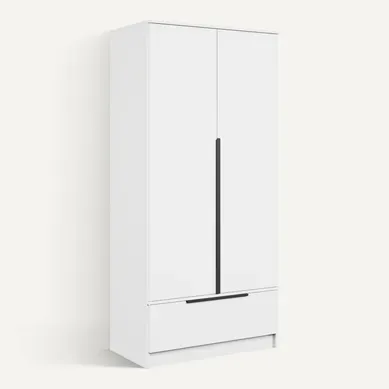 Armoire Split 2d Avec étagères Supplémentaires, Blanc Mat Armoire Split 2d Avec étagères Supplémentaires, Blanc Mat