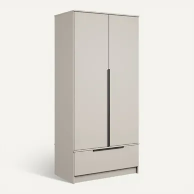 Armoire Split 2d Avec étagères Supplémentaires, Beige Cachemire Armoire Split 2d Avec étagères Supplémentaires, Beige Cachemire