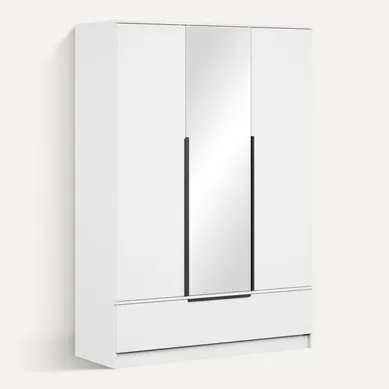 Armoire Split 3d Avec étagères Supplémentaires, Blanc Mat Armoire Split 3d Avec étagères Supplémentaires, Blanc Mat
