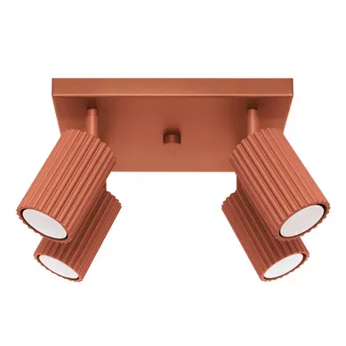 Plafonnier Karbon 4 Rouge Ocre