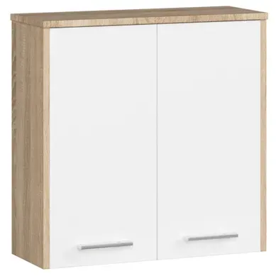 Armoire Salle De Bains Fin Accr. Au Mur Chêne Sonoma 60 Cm 2 Portes Façade Blanche 2 Étagères Armoire Salle De Bains Fin Accr. Au Mur Chêne Sonoma 60 Cm 2 Portes Façade Blanche 2 Étagères