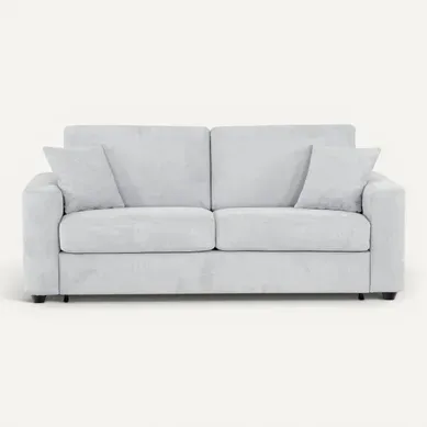 Canapé convertible 3 places pack Dreaméa NICARAGUA tissu Crown gris 17 vue de face