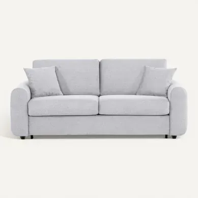 Canapé convertible 3 places pack standard NICARAGUA tissu Crown gris clair 17 vue de face
