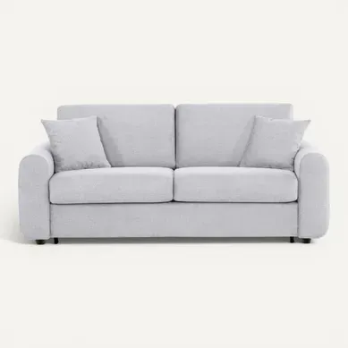 Canapé convertible 3 places pack Dreaméa NICARAGUA tissu Crown gris 17 vue de face