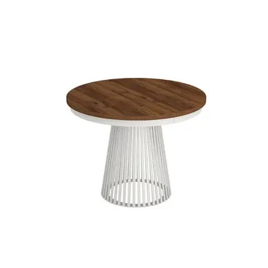 Table à Rallonges Gori, Couleur Noyer De Warmie / Blanc