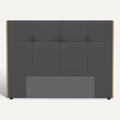Tête de lit PU L.160 cm CLOE gris et imitation bois Tête de lit PU L.160 cm CLOE gris et imitation bois vue de face