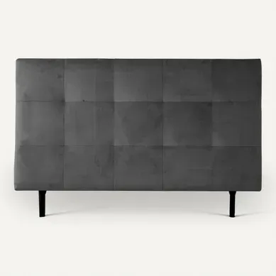 Tête de lit velours L.160 cm KARTY gris Tête de lit velours L.160 cm KARTY gris vue de face