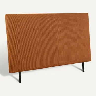 Tête de lit velours côtelé HAVANE terracotta L.163 cm vue 3/4