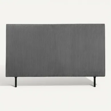 Tête de lit velours côtelé HAVANE anthracite L.163 cm Tête de lit velours côtelé HAVANE anthracite L.163 cm vue de face