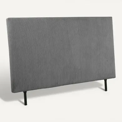 Tête de lit velours côtelé HAVANE anthracite L.163 cm vue 3/4