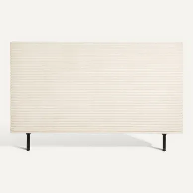 Tête de lit velours horiz HAVANE perle L.163 cm Tête de lit velours horiz HAVANE perle L.163 cm vue de face