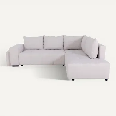 Canapé d'angle convertible GLORIA tissu beige Canapé d'angle convertible GLORIA tissu beige vue de face
