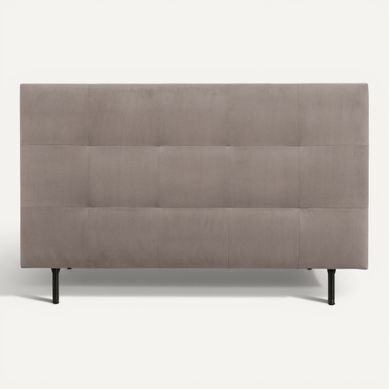 Tête de lit velours L. 140 cm KARTY taupe Tête de lit velours L. 140 cm KARTY taupe vue de face