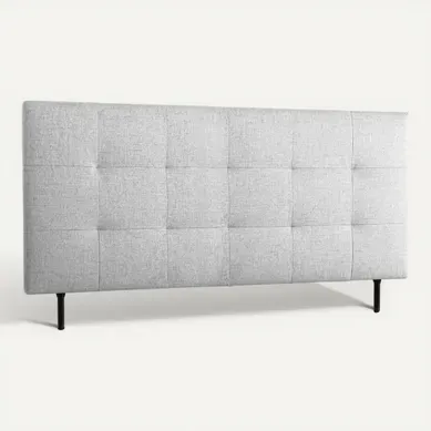 Tête de lit tissu L. 180 cm KARTY gris Tête de lit tissu L. 180 cm KARTY gris vue de face