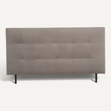 Tête de lit velours L. 180 cm KARTY taupe Tête de lit velours L. 180 cm KARTY taupe vue de face