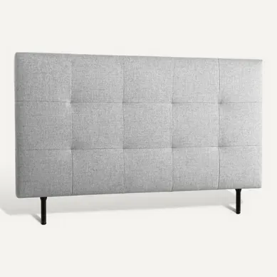 Tête de lit tissu L. 160 cm KARTY gris Tête de lit tissu L. 160 cm KARTY gris vue de face
