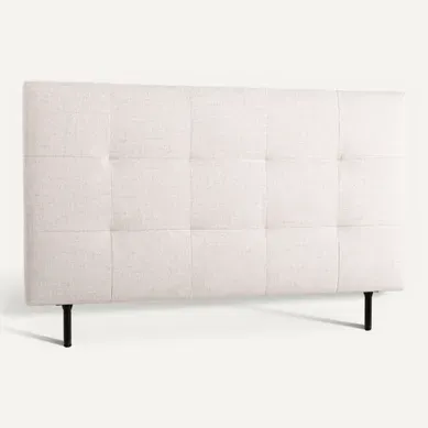 Tête de lit tissu L. 160 cm KARTY beige Tête de lit tissu L. 160 cm KARTY beige vue de face