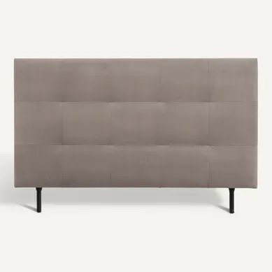 Tête de lit velours L. 160 cm KARTY taupe Tête de lit velours L. 160 cm KARTY taupe vue de face