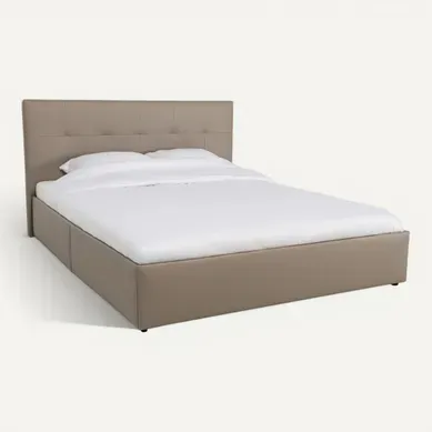 Lit coffre 160x200 cm JAPP 3 PU taupe vue 3/4