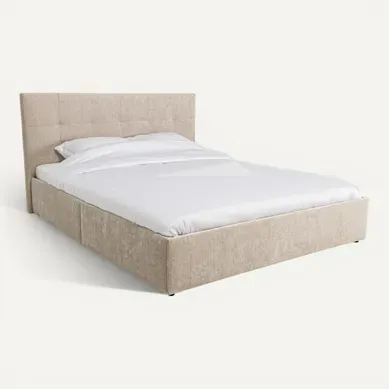 Lit coffre 160x200 cm JAPP 3 tissu greige vue 3/4