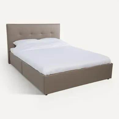 Lit coffre 140x190 cm JAPP 3 PU taupe vue 3/4
