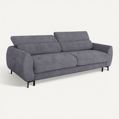 Canapé Convertible Express 3 Places Gris Souris, Matelas 15 Cm
