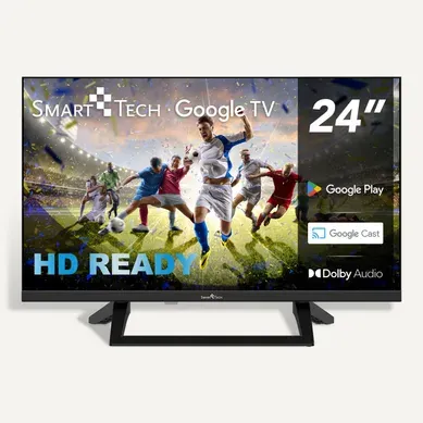 Téléviseur LED HD 24" (60 Cm) Smart TV Google 24hg01vc Chargeur De Véhicule 12v Fourni, HDMI, USB
