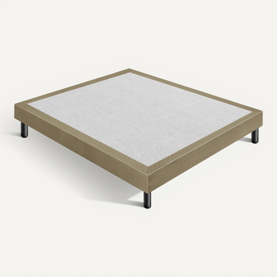 Sommier 140x190 Tapissier Déco Couleur Taupe Resistant Jusqu'à 120 Kg Par Personne