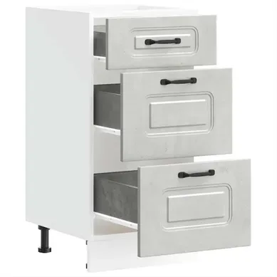 Meuble Bas De Cuisine Armoire De Cuisine - Gris Béton Bois D'ingénierie Fr10466 Meuble Bas De Cuisine Armoire De Cuisine - Gris Béton Bois D'ingénierie Fr10466