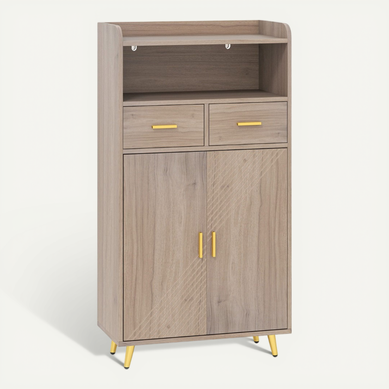 Buffet De Cuisine Armoire De Garde-manger Avec Portes 2 Tiroirs Étagère Réglable 60x30x113cm Gris Buffet De Cuisine Armoire De Garde-manger Avec Portes 2 Tiroirs Étagère Réglable 60x30x113cm Gris