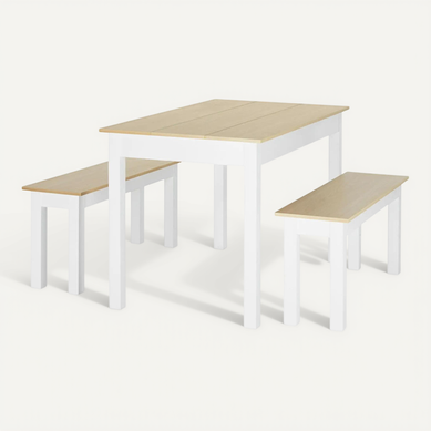 Ensemble De Salle à Manger Trois Pièces Comprenant Deux Bancs Intégrés, Panneaux De Particules Ensemble De Salle à Manger Trois Pièces Comprenant Deux Bancs Intégrés, Panneaux De Particules