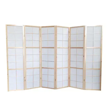 Paravent Japonais Bois Naturel, Séparateur De Pièce 6 Pans - Hauteur 175 Cm X Longueur 264 Cm Paravent Japonais Bois Naturel, Séparateur De Pièce 6 Pans - Hauteur 175 Cm X Longueur 264 Cm