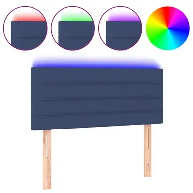Tête De Lit Armoire De Tête De Lit - à LED Bleu 100x5x78/88 Cm Tissu O96