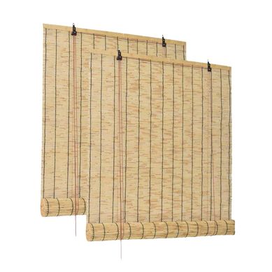 Lot De 2 Store En Bambou Avec Enroulement Manuel, Protection Vie Privée Et Brise-vue-l100 X H 180 Cm Lot De 2 Store En Bambou Avec Enroulement Manuel, Protection Vie Privée Et Brise-vue-l100 X H 180 Cm