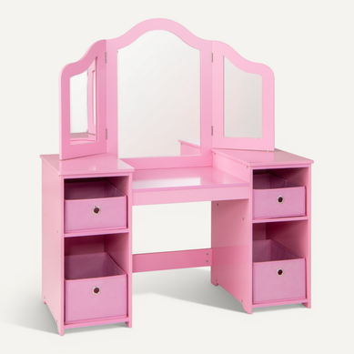 Coiffeuse Pour Enfants Design Amovible 2 En 1 Avec Coiffeuse Et Bureau Coiffeuse De Maquillage Rose