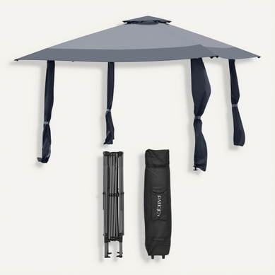 Tonnelle De Jardin Pliante 395x395cm Tente De Reception Imperméable Tissu Hauteurs Réglables Gris Tonnelle De Jardin Pliante 395x395cm Tente De Reception Imperméable Tissu Hauteurs Réglables Gris