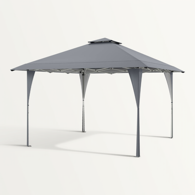 Tonnelle De Jardin Toit Aéré 3,95x3,95m Tente Réception Instantané Avec 8 Trous De Drainage Gris Tonnelle De Jardin Toit Aéré 3,95x3,95m Tente Réception Instantané Avec 8 Trous De Drainage Gris