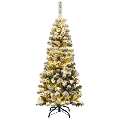 Arbre De Noël Artificiel Longiligne 135cm Aspin Enneigé à Charnières Arbre De Noël Allongé