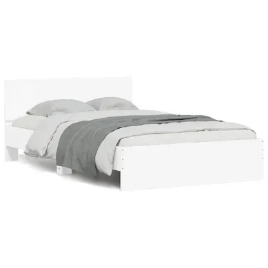 Lit Contemporain, Lit Adulte, Cadre De Lit Avec Tête De Lit Et LED Blanc 120x200 Cm Li913
