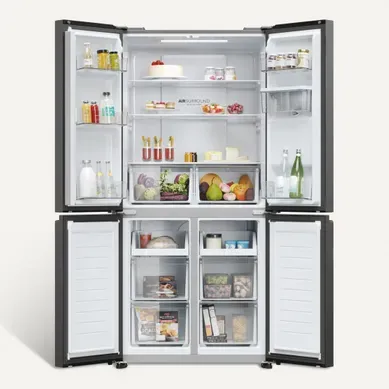 Réfrigérateur multi-portes HAIER HCR3818EWPT 463L Noir vue 3/4