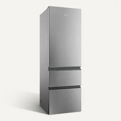 Combiné HAIER HTR3618CNMG 360L Inox vue 3/4