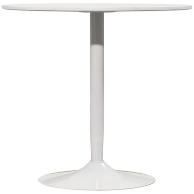 Table à Manger Ronde, Table De Cuisine Mdf Blanc 80x80x75cm