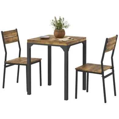 Ensemble Table à Manger Avec 2 Chaises Encastrables, Pour Cuisine Salon Maison, Rustique Ensemble Table à Manger Avec 2 Chaises Encastrables, Pour Cuisine Salon Maison, Rustique