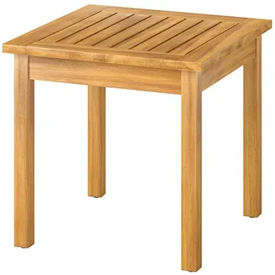 Table Basse De Jardin Bois D'acacia Finition Bois Naturel 48x48x46cm Table Basse De Jardin Bois D'acacia Finition Bois Naturel 48x48x46cm