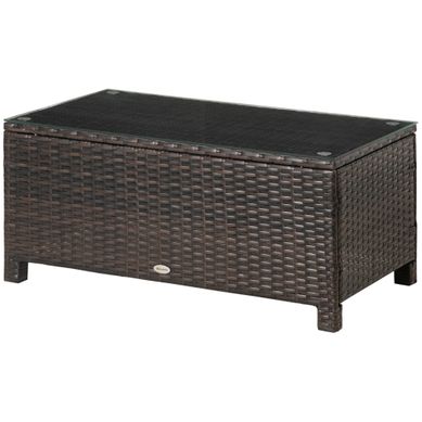 Table Basse De Jardin Métal Marron 85x50x39cm Table Basse De Jardin Métal Marron 85x50x39cm