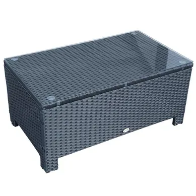 Table Basse De Jardin Métal Noir 85x50x39cm Table Basse De Jardin Métal Noir 85x50x39cm